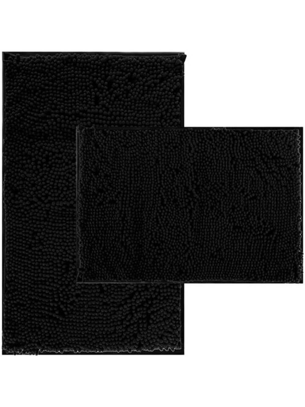 RUN HELIX Bathroom Rugs Set 2 Piece Thick Chenille Bath Mats, Soft Quick Dry